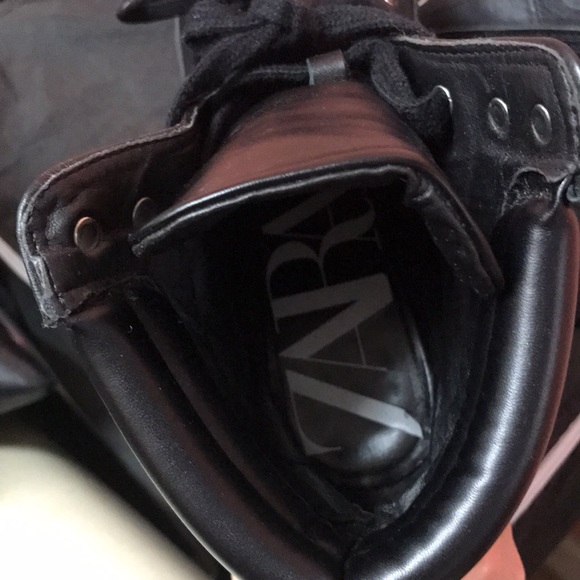 Zara combat black boots size 7.5 - Picture 3 of 6